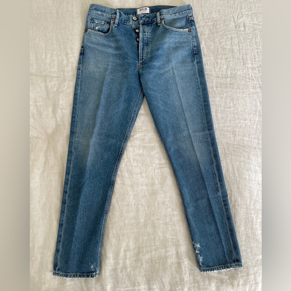 Agolde Medium Blue Straight Leg Jeans